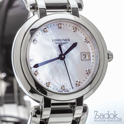 Longines PrimaLuna 30mm Steel Watch MOP Dial Diamond Markers Quartz L81124876 703200165783