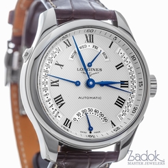 Longines Master Collection Retrograde Day & Date Automatic Watch Brown Leather