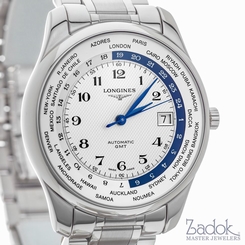 Longines Master Collection GMT Watch 42mm Date White Dial Steel Bracelet L280247