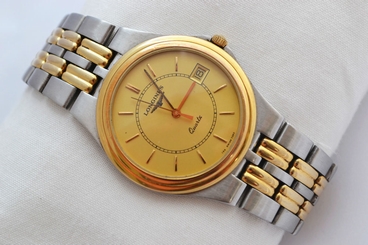 Vintage Longines Flagship Quartz Mens Two Tone Gold Plated Watch 108
