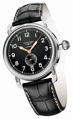 Longines L27774530 / L2.777.4.53.0 Heritage Mechanical Men's Black Leather Watch
