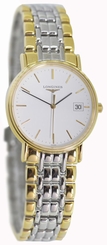 Longines Presence White Dial 2 Tone Men Watch L47202127 L4.720.2.12.7 New Orig