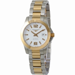 Longines Conquest White Dial Steel Rose Gold Automatic Ladies Watch L32765167