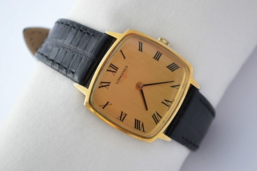 Vintage Longines Mens Roman Numerals Hand Wind Gold Plated Midsize Watch 932