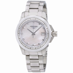 Longines Conquest MOP Diamond Dial Stainless Steel Ladies Watch L32810876