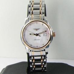 Longines L25635887 Saint Imier MOP Diamond Dial 18K Gold Steel Lds Watch $3325 845960050234