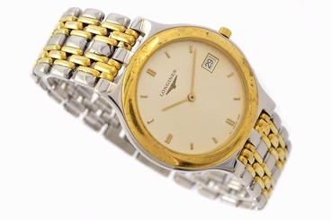 Vintage Longines Classic Stainless Steel Two Tone Quartz Midsize Watch 1275