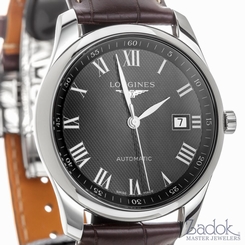 Longines Master Collection Black Dial 40mm Watch Date Brown Leather L27934517