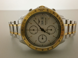 Longines Admiral 5 Star 18K/SS 40MM Auto Chronograph L3.603.5. RARE. B/P.