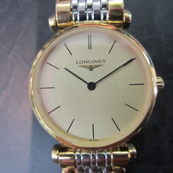 LONGINES LES GRANDES LADY'S WATCH QUARTZ SAPPHIRE AL S/S TWO TONE L45102112 NEW
