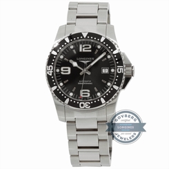 Longines Hydroconquest L36424566 Auto 41mm Steel Black Dial Mens Bracelet Watch 683498416609
