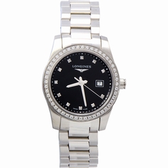 Longines Conquest Women's Watch Diamonds Black Dial Sapphire Quartz L33000576