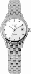 Longines Flagship Automatic White Dial Diamond Markers Ladies Watch L42744276