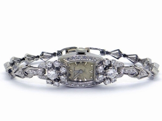 Art Deco 14k White Gold 1.50ct Diamond Longines Manual Wind Watch 17 Jewels?