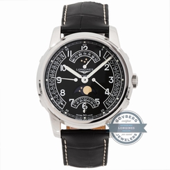 Longines Saint-Imier Moonphase L27644533 Auto 44mm Steel Mens Strap Watch GMT