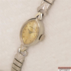 1962 Ladies Longines Marquise Dial White 10K Gold Filled 20A Watch Ready to Wear