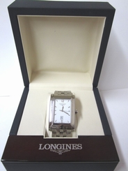 Longines DolceVita Mens Large White Dial Stainless Steel Watch - L56864166