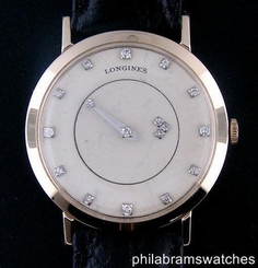 Longines Mystery Dial 14k Yellow Gold 17 Diamonds Manual Wind Vintage