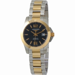 Longines Conquest Black Dial Rose Gold Automatic Ladies Watch L32765567