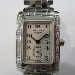 LONGINES DOLCEVITA WOMEN'S WATCH QUARTZ DIAMOND ALL S/S SAPPHIRE L51550736 NEW