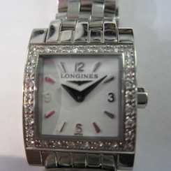 LONGINES DOLCEVITA WOMEN'S WATCH QUARTZ DIAMOND ALL S/S SAPPHIRE L51610166 NEW