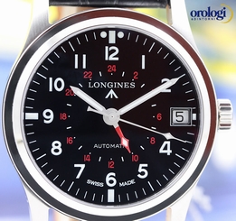 Longines Men's Heritage Avigation 44mm Automatic GMT Watch Steel on Leather
