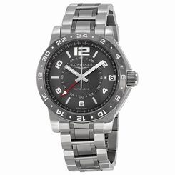 Longines Admiral GMT Grey Dial Steel and Ceramic Mens Watch L3.669.4.06.7 7612356165253