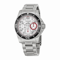 Longines HydroConquest Chronograph White Dial Stainless Steel Mens Watch