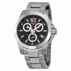 Longines Conquest Chronograph Black Dial Stainless Steel Mens Watch L37004566 703200185859
