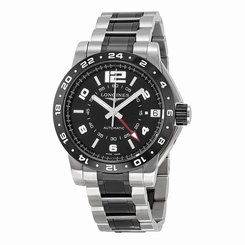 Longines Admiral GMT Black Dial Steel and Ceramic Mens Watch L3.669.4.56.7