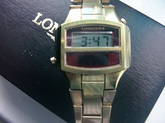 LONGINES WITTNAUER GEMINI II VINTAGE LCD LED WATCH AND BOX