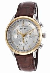 Maurice Lacroix Les Classiques LC1228-PVY11-130 Silver Dial Chrono Leather Watch