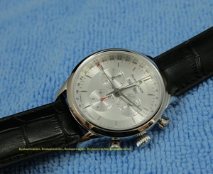 New Maurice Lacroix LC1228-SS001-131 Swiss Chronograph Silver Dial Leather Watch