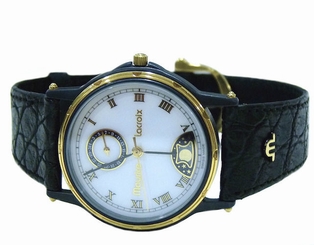 MAURICE LACROIX CLASSIC MOONPHASE DATE BLACK CASE MENS WATCH NOS SWISS