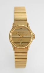 Maurice Lacroix Womens Stainless Steel Gold Date Quartz Battery Rare Watch 79223