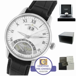 Men's Maurice Lacroix Jours Retrograde Masterpiece Day Date Silver Watch MP6358