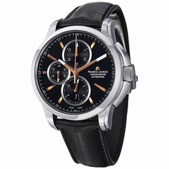 Maurice PT6188-SS001-332 Lacroix Pontos Chronograph Mens Black Leather Strap Wat