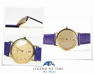 Maurice Lacroix 18K Yellow Gold Watch Ladies Elegant Date Champagne dial 85634