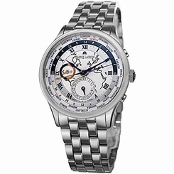 Maurice Lacroix Men's Masterpiece Silver Dial Stainless Steel Worldtimer Watch M