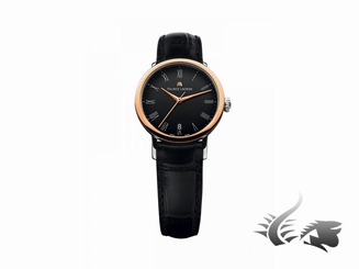 Maurice Lacroix Les Classiques Ladies Automatic Watch, 18Kt Rose gold, Black 7630020600411