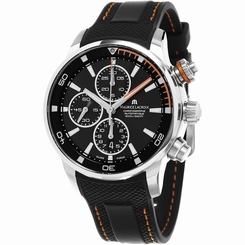 Maurice Lacroix Pontos S Chronograph Men's Black Dial Black Rubber Strap Swiss A