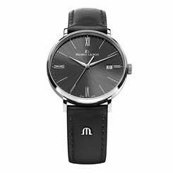 Maurice Lacroix EL1087-SS001-310 Mens Eliros All Black Leather Strap Watch