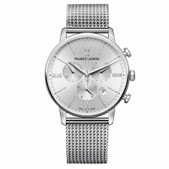 Maurice Lacroix EL1098-SS002-110-1 Mens Eliros Silver Steel Chronograph Watch