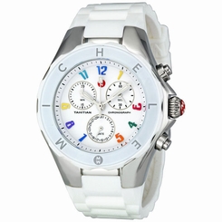 NEW Michele Tahitian Jelly Bean Carousel White & Silver Watch MWW12F000013 NIB