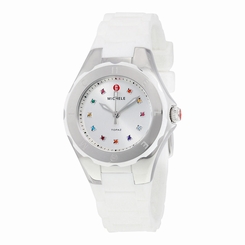 New Michele Petite Tahitian Jelly Bean Topaz White Silver Watch MWW12P000001