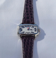 Michele Watch Coquette Retro Stainless Steel Case & Alligator Band