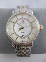 Michele CSX Elegance Diamond Two Tone Gold Silver Watch MWW03T000042 Refurbished