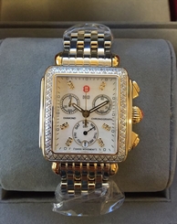 NEW Authentic Michele Deco Diamond Two Tone Gold MOP MWW06P000108 Ladies Watch 99945453743