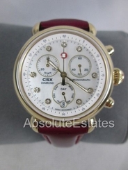 Michele CSX 36 Signature Gold Diamond MOP Watch MW03M00A9046 Refurbished NIB