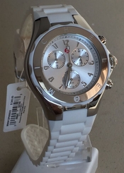 Michele Tahitian Jelly Beans Women's Silver White Silicone Watch MWW12F000032